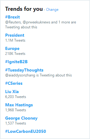 Twitter Trends example